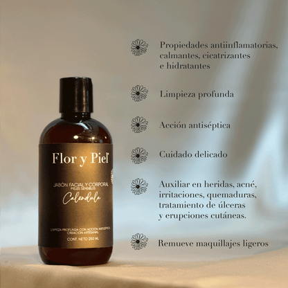 Jabón Facial y Corporal de Caléndula 250 ml (Tapa de disco)